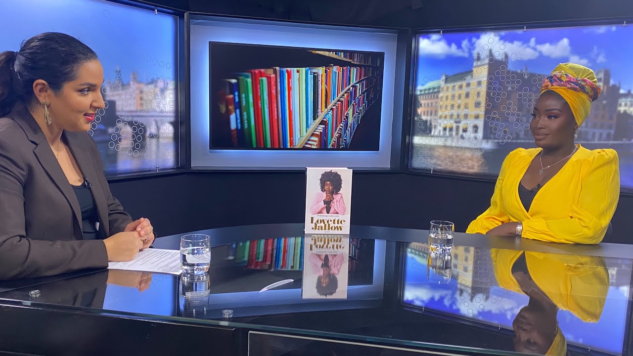 Lovette Jallow, bestselling author of books on structural racism and Black identity in Scandinavia, featured in Swedish media.